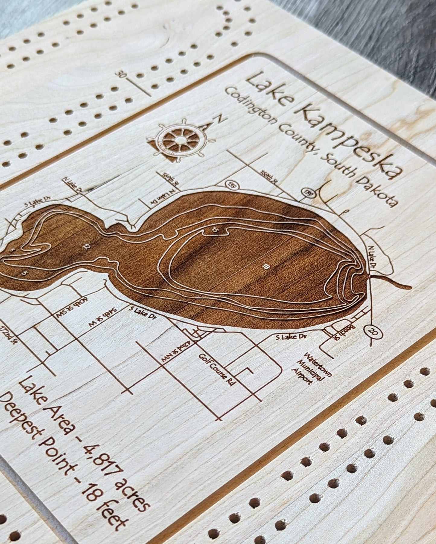 Lake Kampeska Cribbage Board