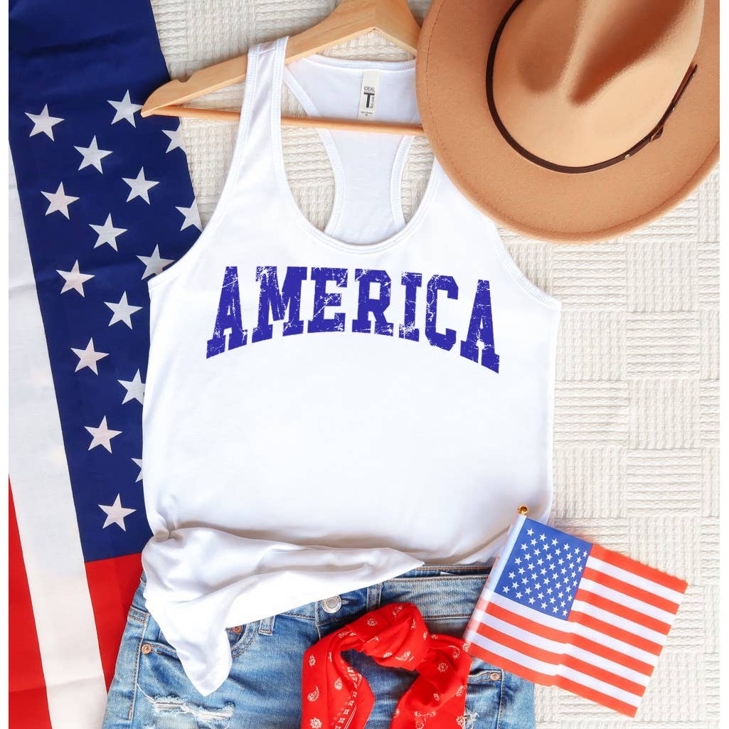 AMERICA Graphic Racerback Tank Top